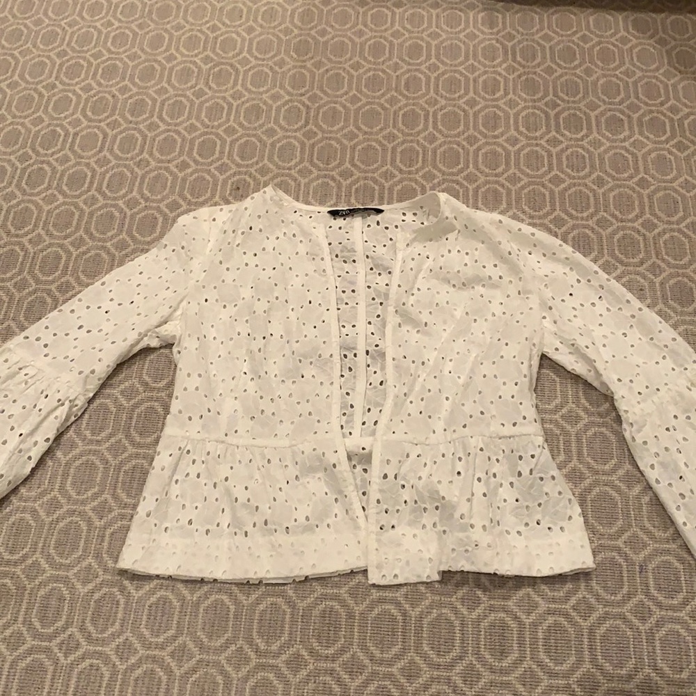 Zara White Crochet Jacket